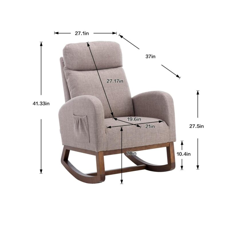 Damerin Modern Gray Rocking Chair - Image 6