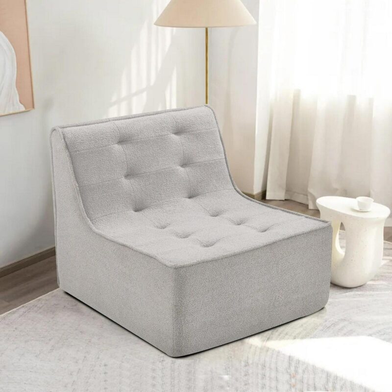 Damerin Modern Gray Velvet Accent Chair - Image 3