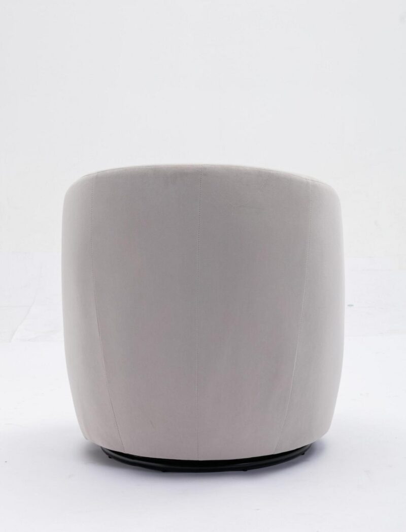 Damerin Modern Gray Velvet Swivel Barrel Chair - Image 11