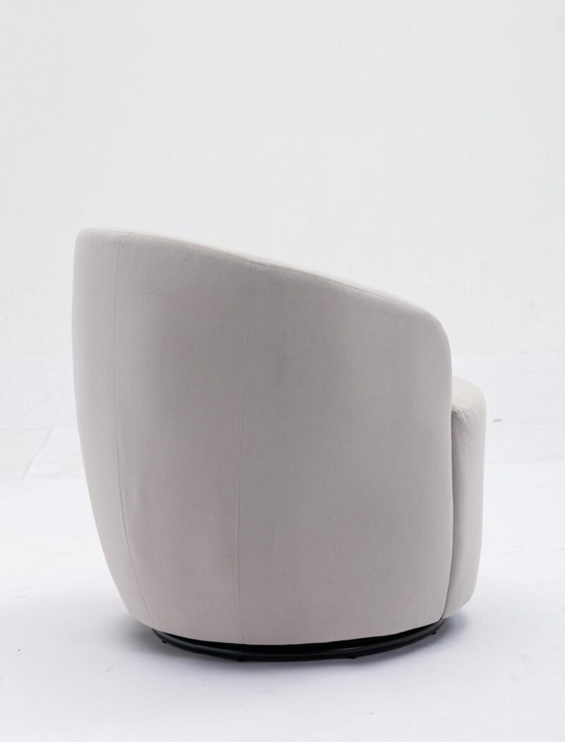 Damerin Modern Gray Velvet Swivel Barrel Chair - Image 10