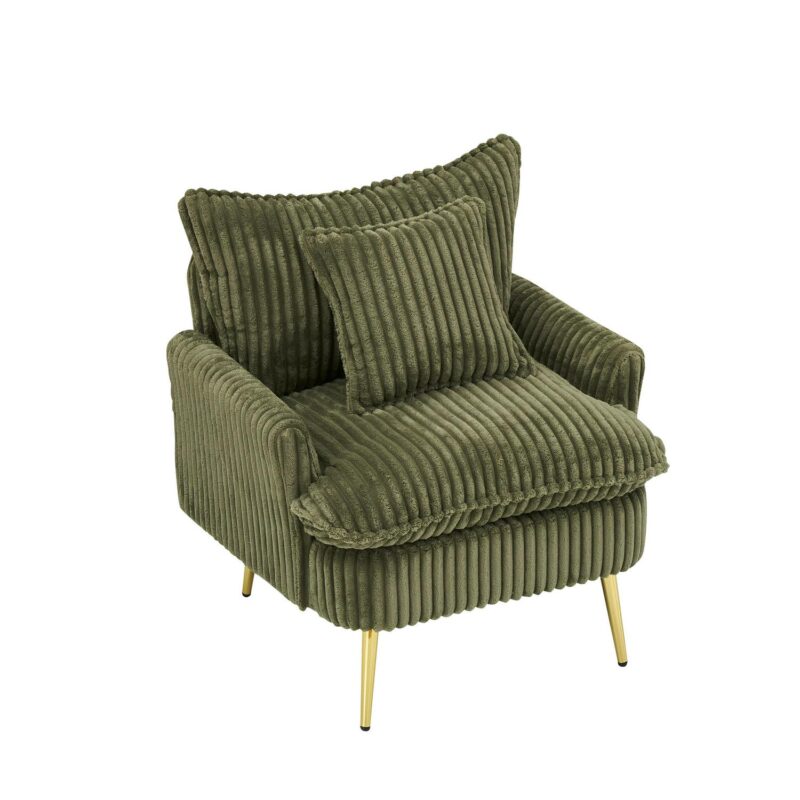 Damerin Modern Green Corduroy Accent Chair