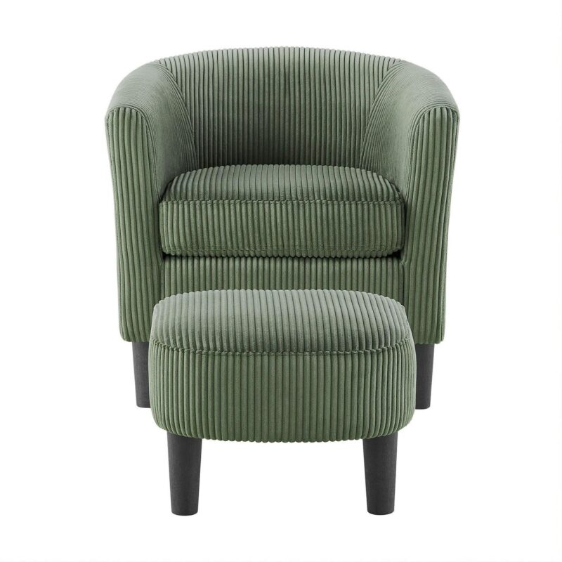 Damerin Modern Green Corduroy Accent Chair - Image 8