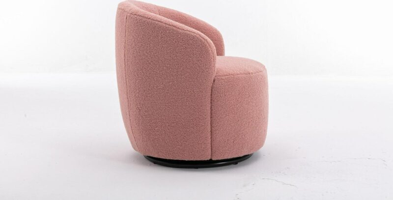 Damerin Modern Light Pink Velvet Swivel Barrel Chair - Image 6
