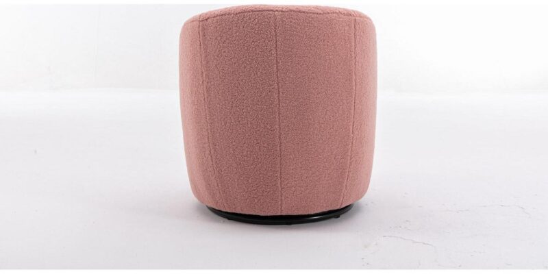 Damerin Modern Light Pink Velvet Swivel Barrel Chair - Image 4