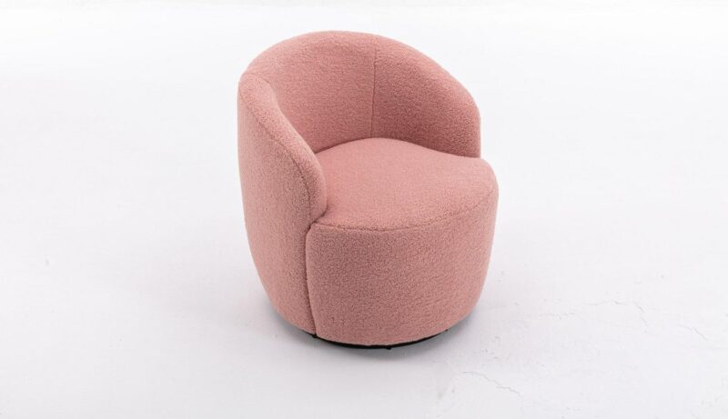 Damerin Modern Light Pink Velvet Swivel Barrel Chair - Image 5