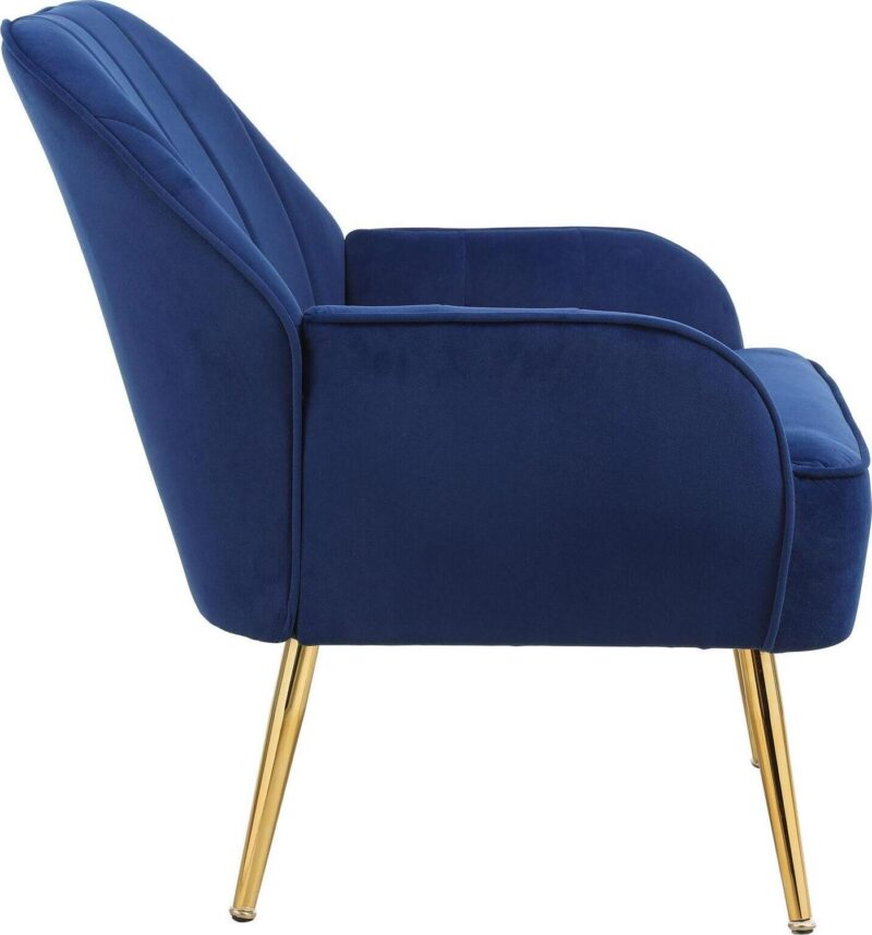 Damerin Modern Navy Velvet Accent Chair - Image 3
