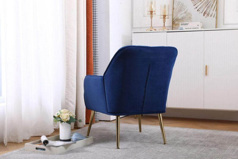 Damerin Modern Navy Velvet Accent Chair - Image 9