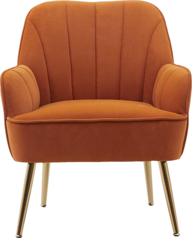 Damerin Modern Orange Velvet Accent Chair