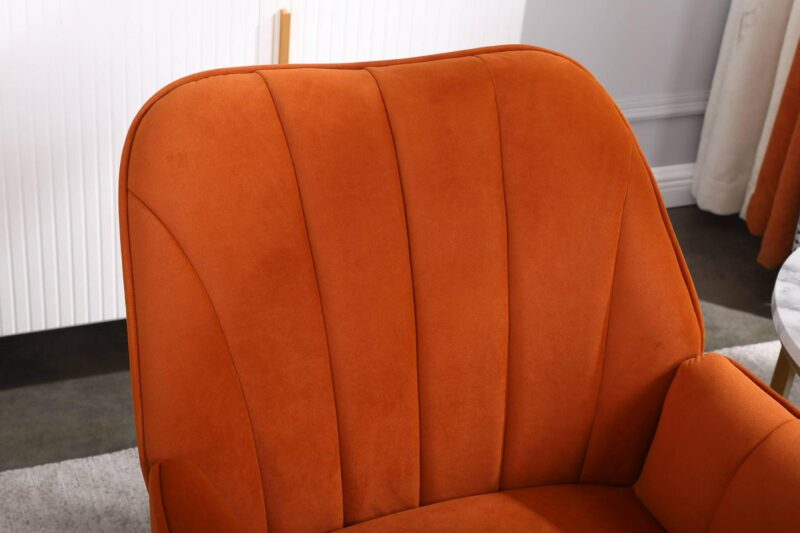 Damerin Modern Orange Velvet Accent Chair - Image 10