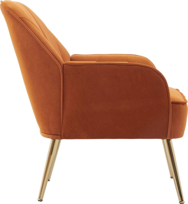 Damerin Modern Orange Velvet Accent Chair - Image 6
