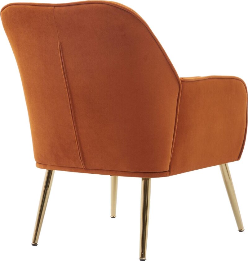 Damerin Modern Orange Velvet Accent Chair - Image 5
