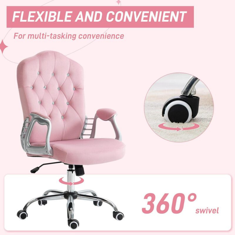 Damerin Modern Pink Swivel Accent Chair - Image 3