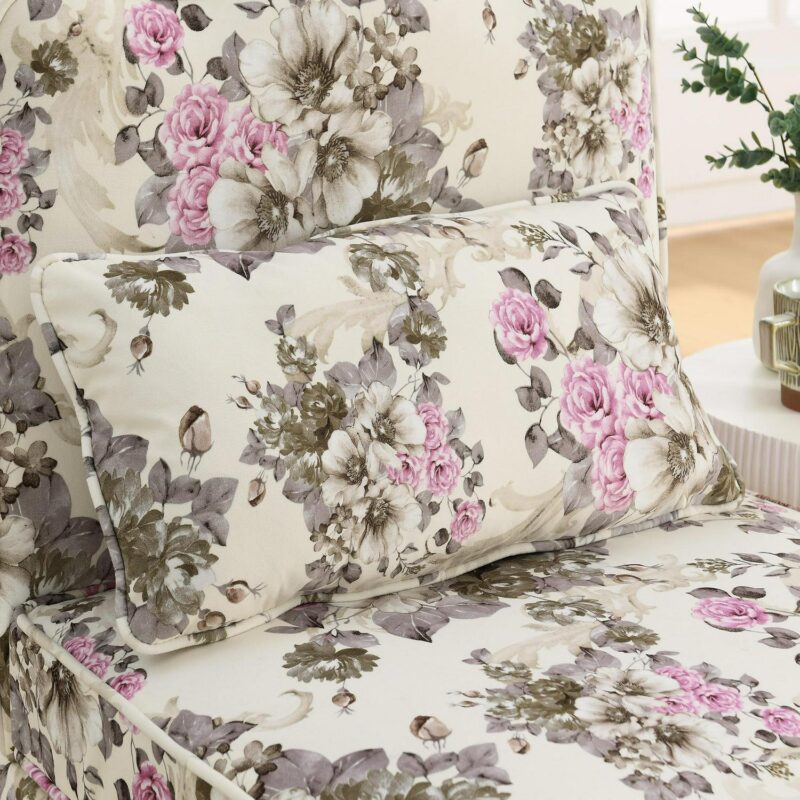 Damerin Modern Pink Flannel Accent Chair - Image 6