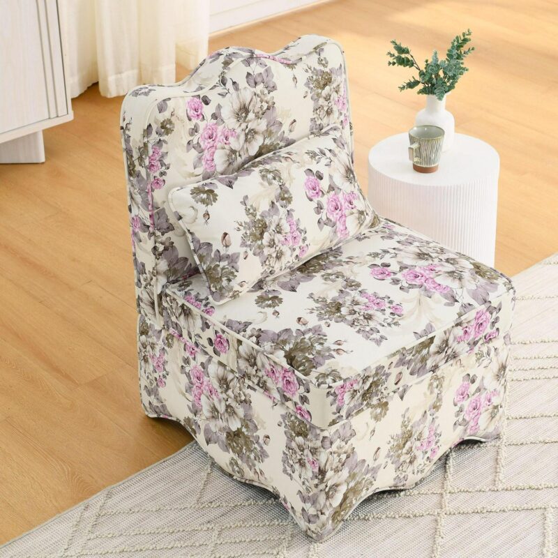 Damerin Modern Pink Flannel Accent Chair - Image 10