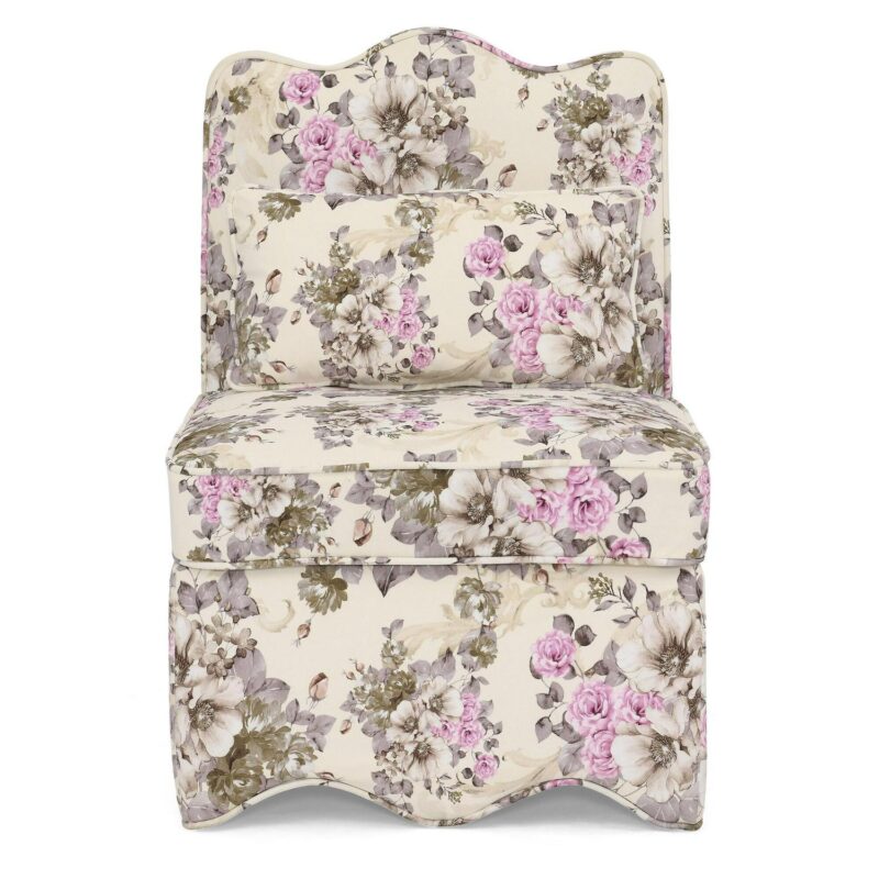 Damerin Modern Pink Flannel Accent Chair - Image 2