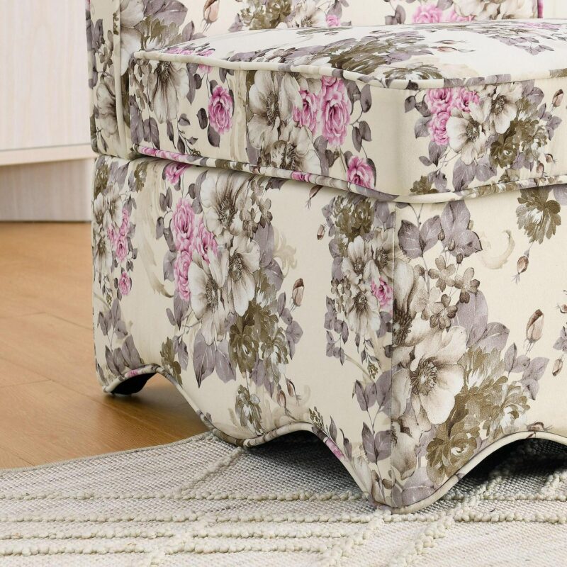 Damerin Modern Pink Flannel Accent Chair - Image 7