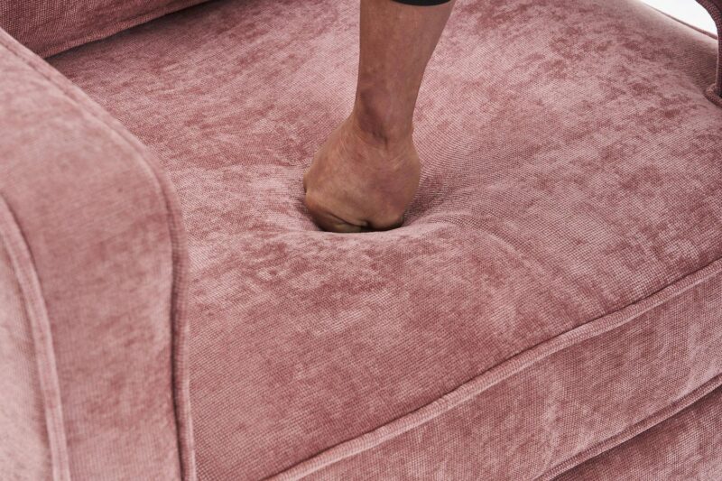 Damerin Modern Pink Linen Swivel Barrel Chair - Image 7
