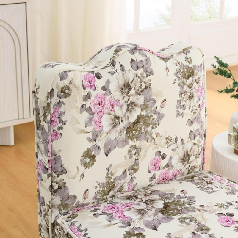 Damerin Modern Pink Flannel Accent Chair - Image 8