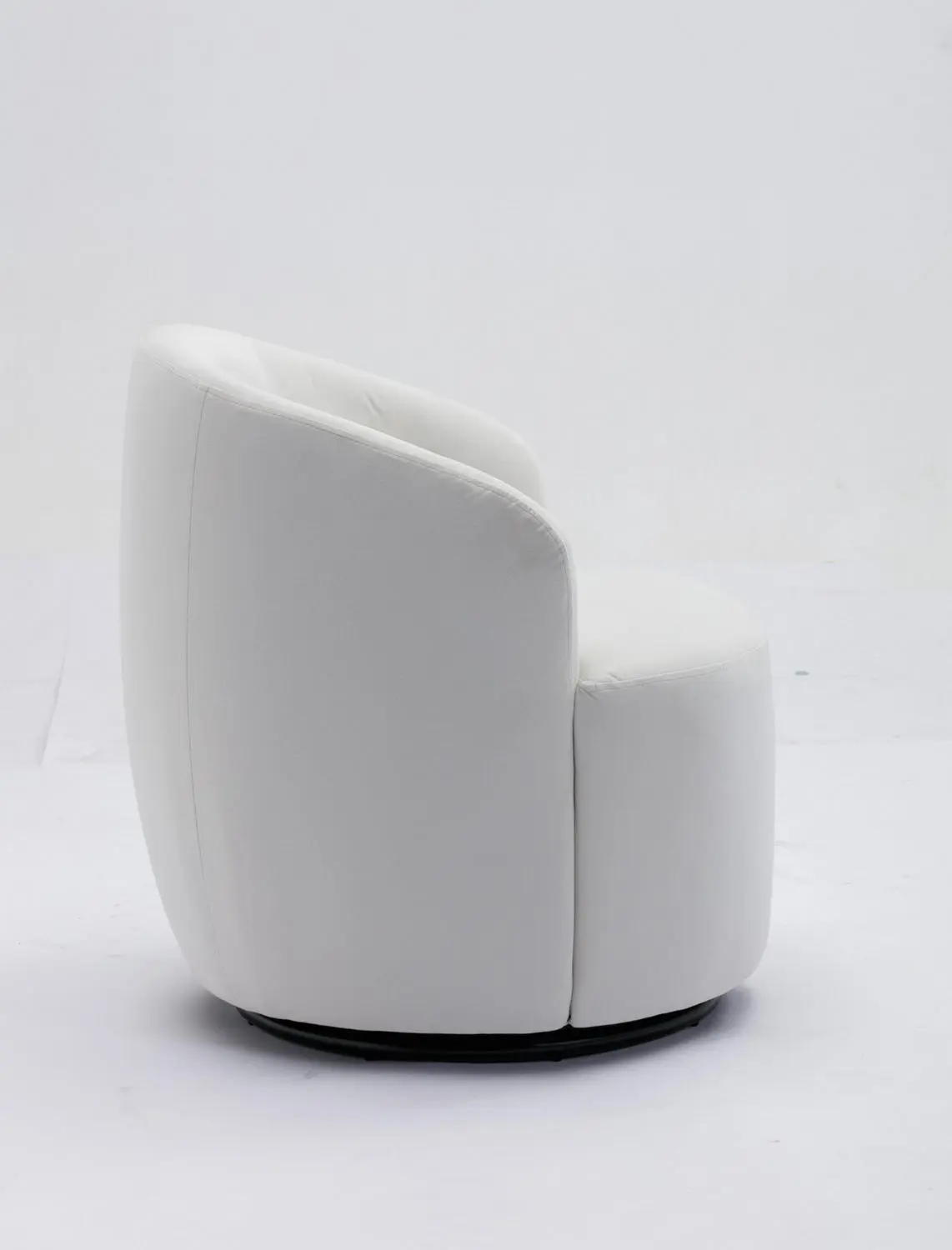 Damerin Modern White Velvet Swivel Barrel Chair 4 Damerin Modern White Velvet Swivel Barrel Chair - Image 4