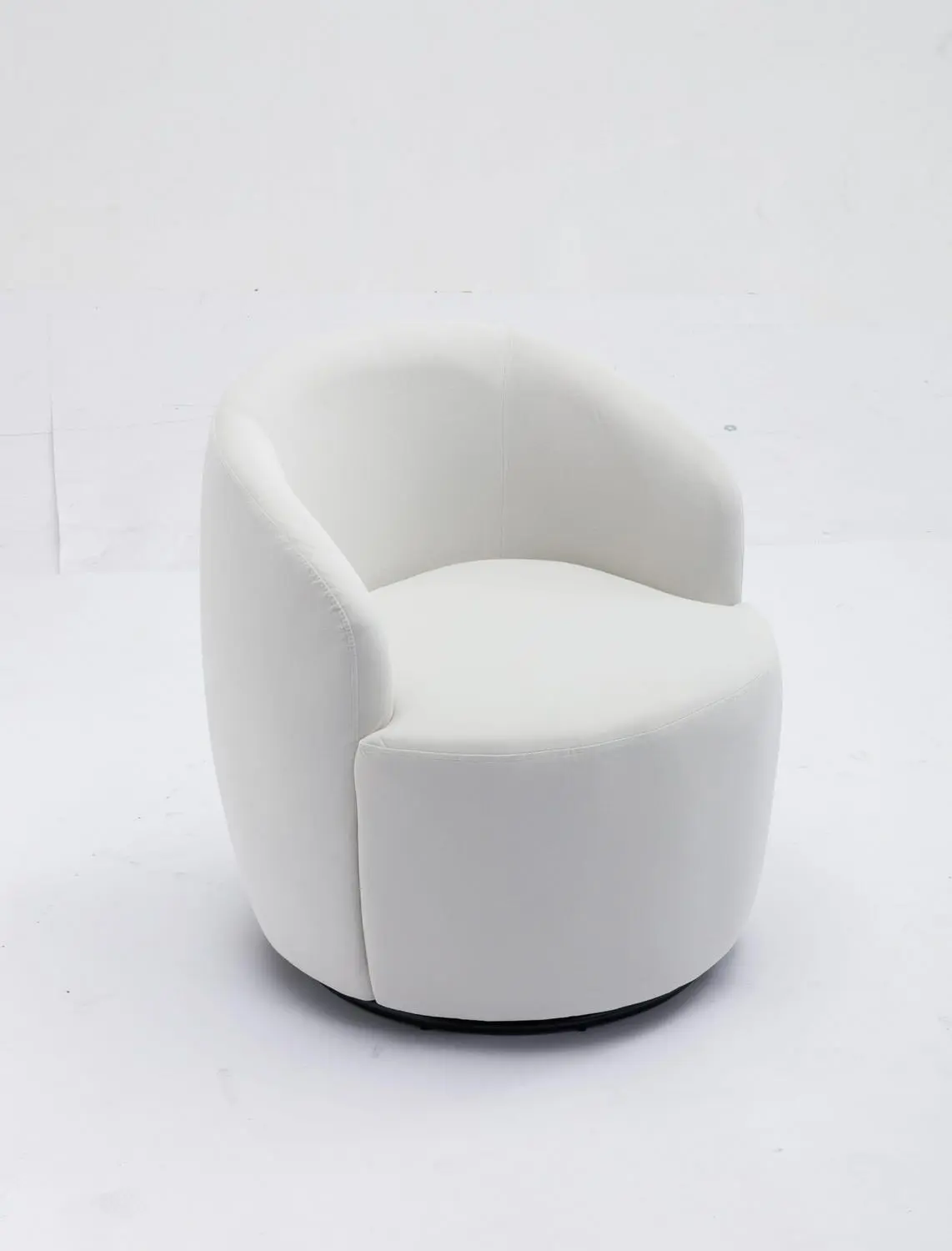 Damerin Modern White Velvet Swivel Barrel Chair 1 Damerin Modern White Velvet Swivel Barrel Chair