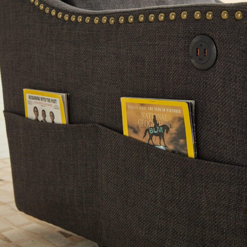 EXTRAUP Modern Dark Gray Swivel Accent Chair - Image 6