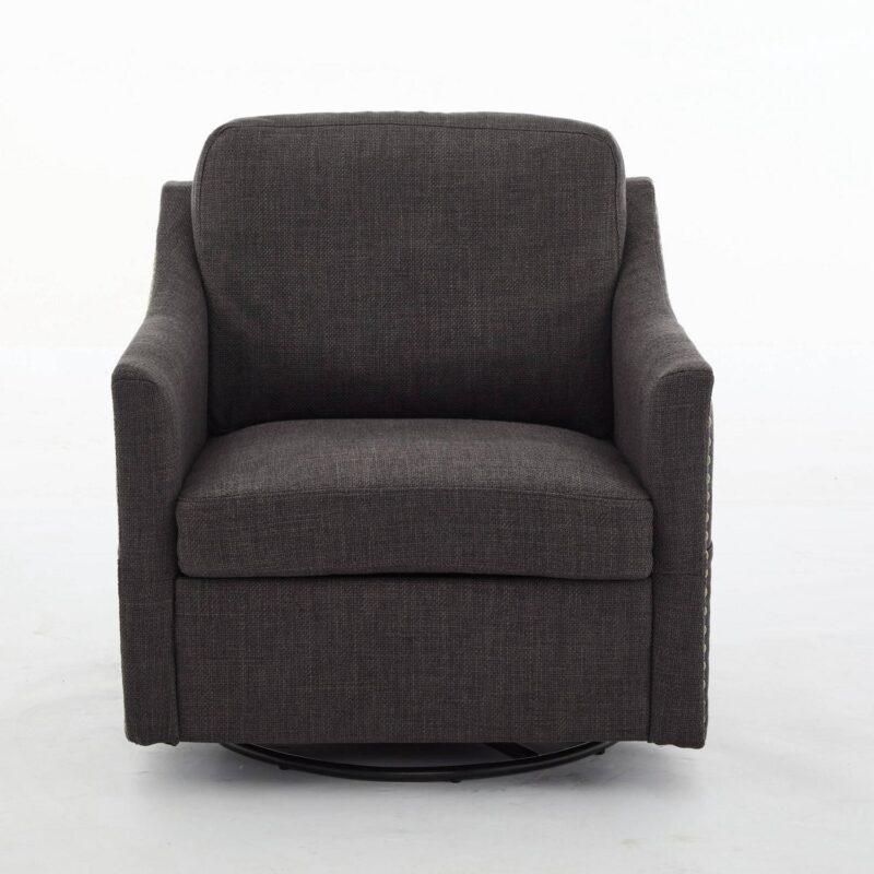 EXTRAUP Modern Dark Gray Swivel Accent Chair