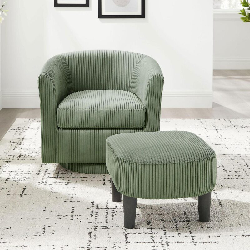 EXTRAUP Modern Green Swivel Accent Chair - Image 4