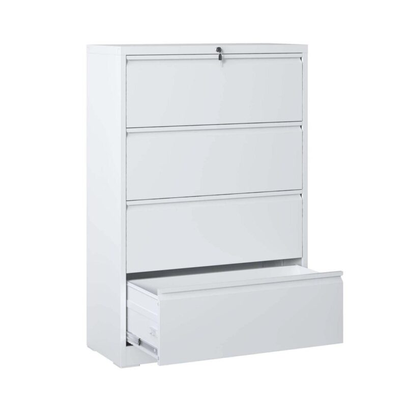 EXTRAUP White 4 -Drawer 35.43-Inches File Cabinet - Image 7