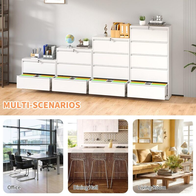 EXTRAUP White 4 -Drawer 35.43-Inches File Cabinet - Image 3