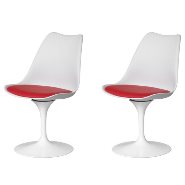 FABULAXE 2 Modern Red Swivel Accent Chair