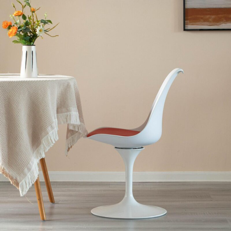 FABULAXE 2 Modern Red Swivel Accent Chair - Image 8
