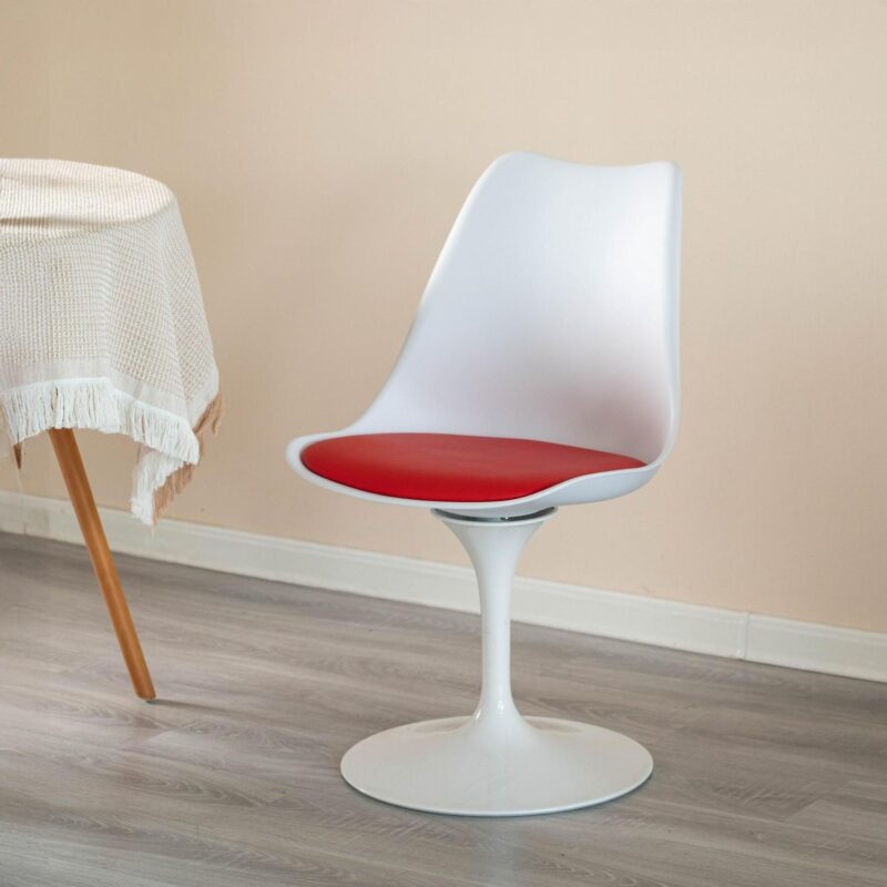 FABULAXE 2 Modern Red Swivel Accent Chair - Image 7