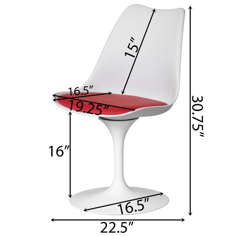 FABULAXE 2 Modern Red Swivel Accent Chair - Image 4
