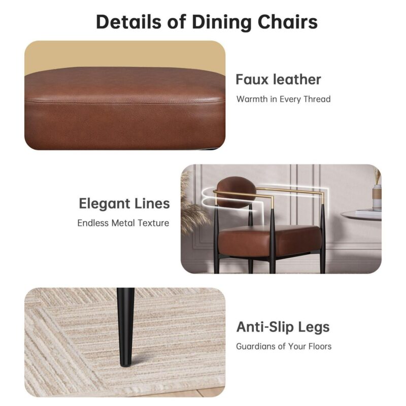 FARATI Midcentury BROWN Accent Chair - Image 4