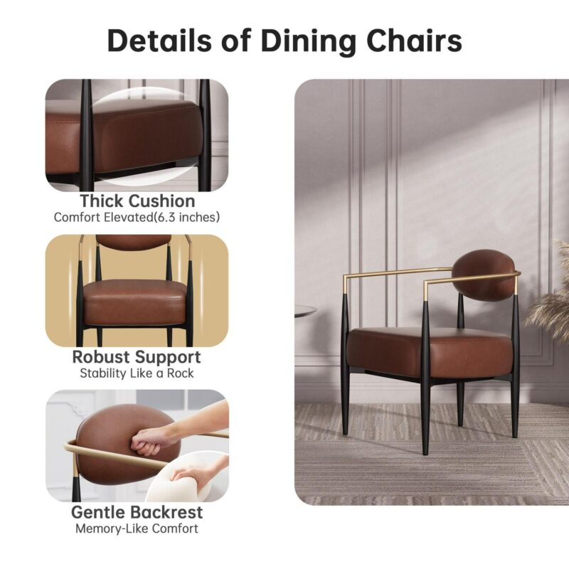 FARATI Midcentury BROWN Accent Chair - Image 6