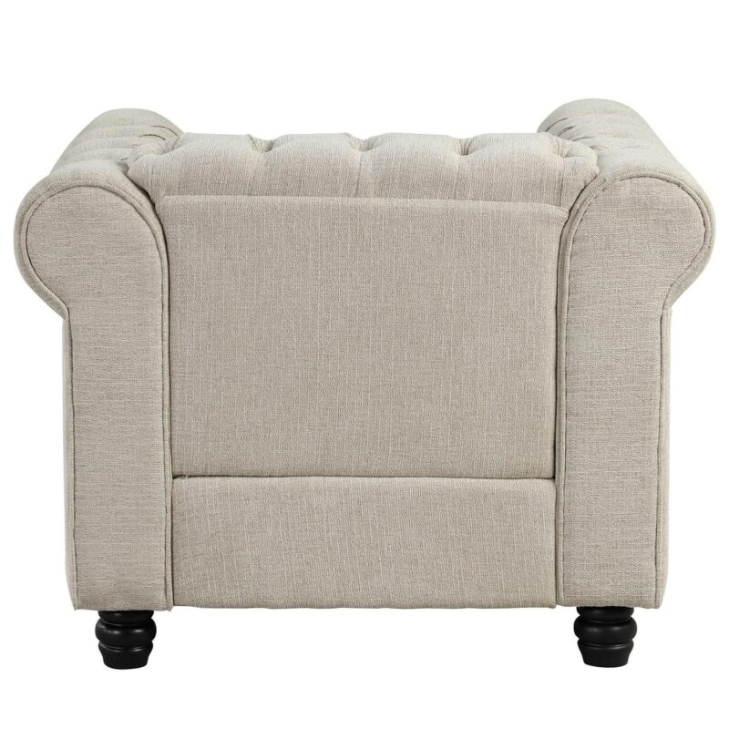 FARATI Modern BEIGE Linen Accent Chair - Image 5