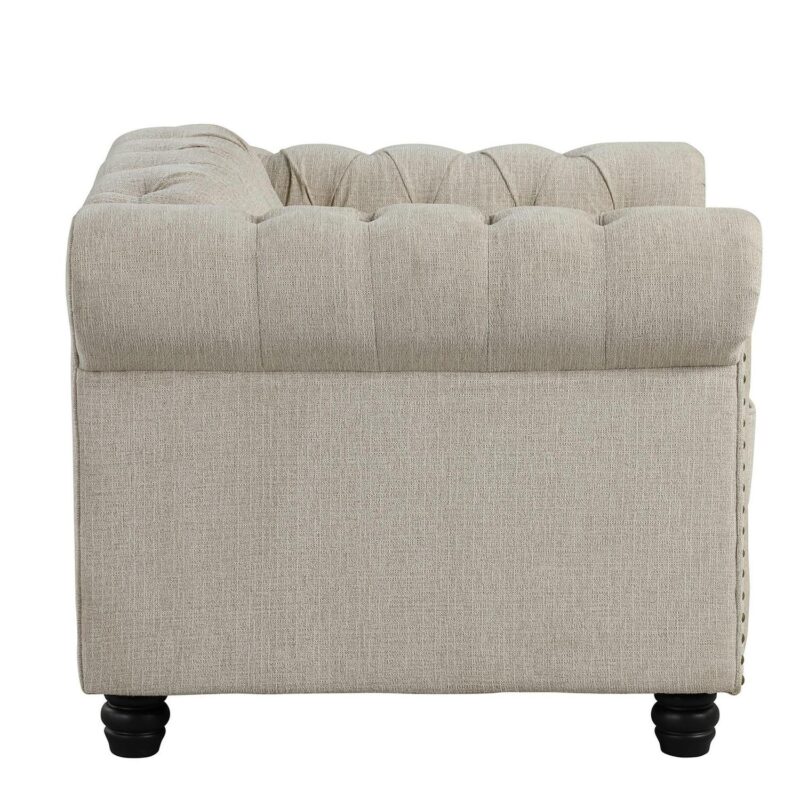 FARATI Modern BEIGE Linen Accent Chair - Image 4