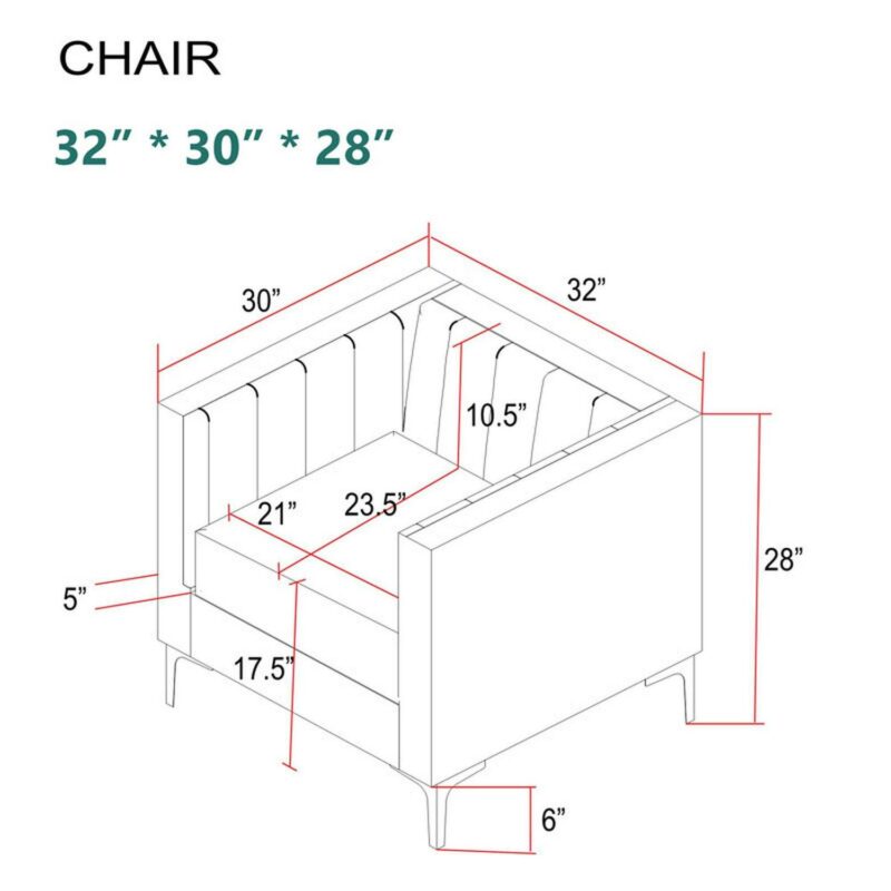 FARATI Modern Blue Accent Chair - Image 6
