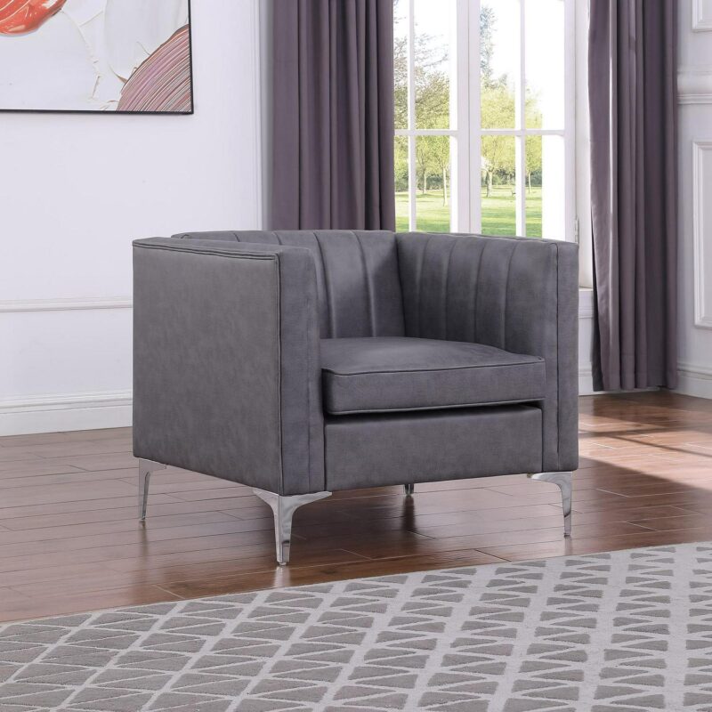 FARATI Modern Gray Accent Chair - Image 7