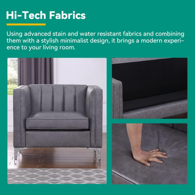 FARATI Modern Gray Accent Chair - Image 5