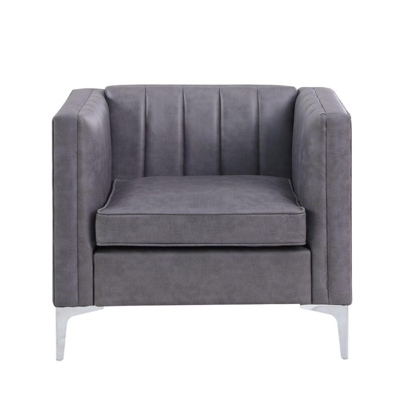 FARATI Modern Gray Accent Chair - Image 2
