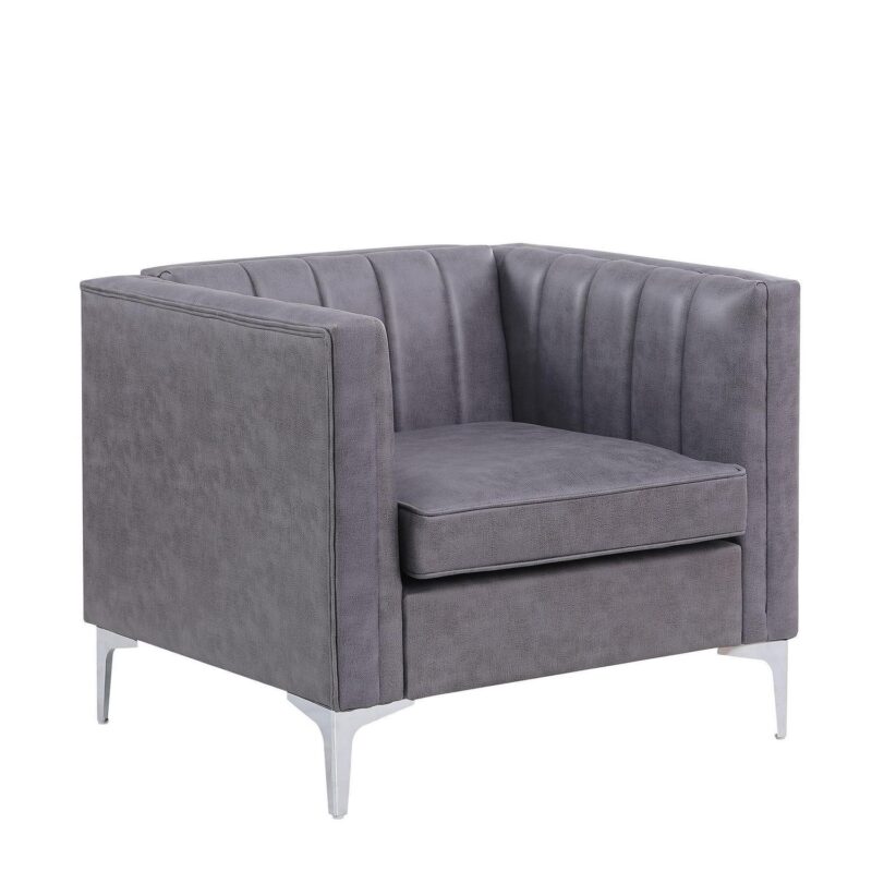 FARATI Modern Gray Accent Chair - Image 3