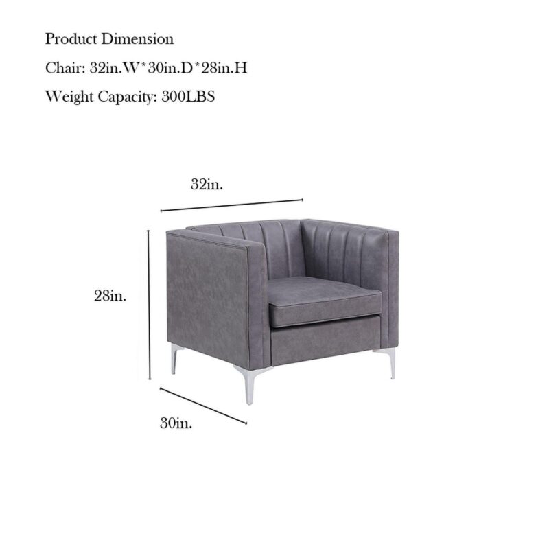 FARATI Modern Gray Accent Chair - Image 6