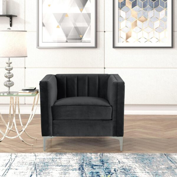 FARATI Rustic Black Accent Chair