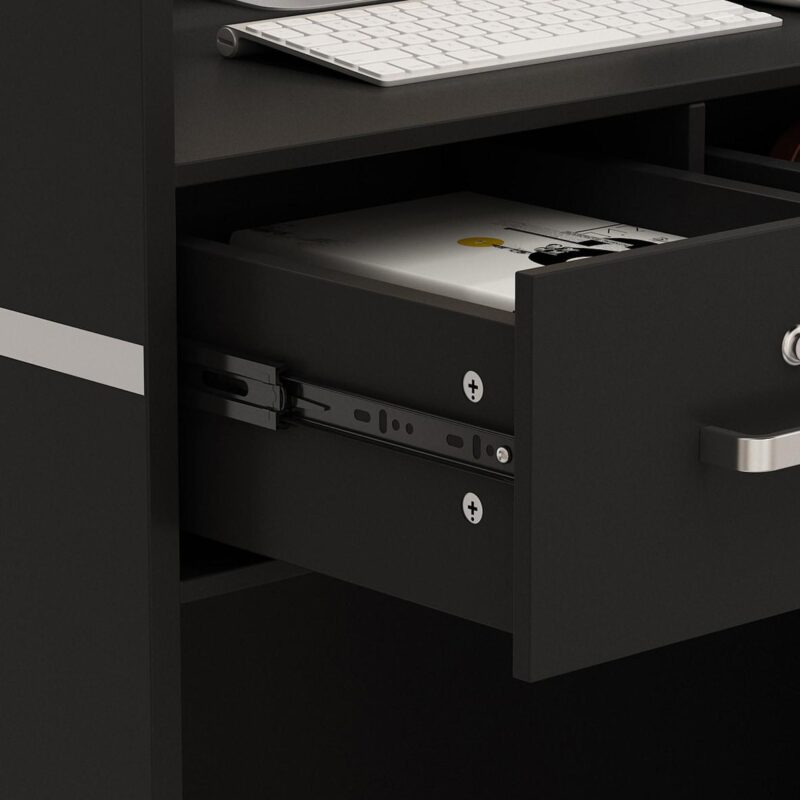 FUFU&GAGA 21.5-Inches Black Modern/Contemporary Reception desk Hutch Included - Image 6