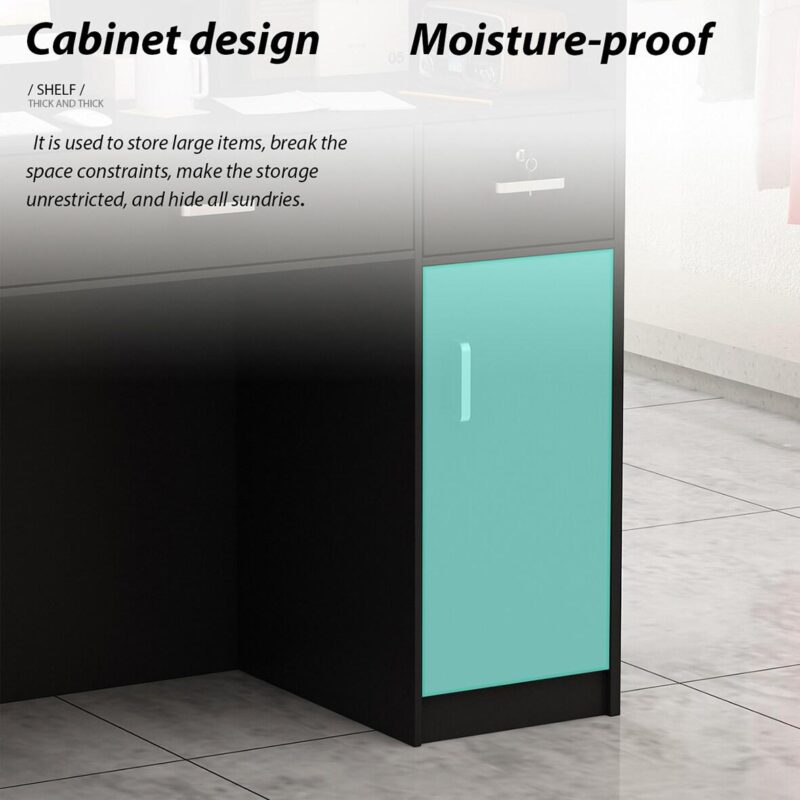 FUFU&GAGA 21.5-Inches Black Modern/Contemporary Reception desk Hutch Included - Image 4