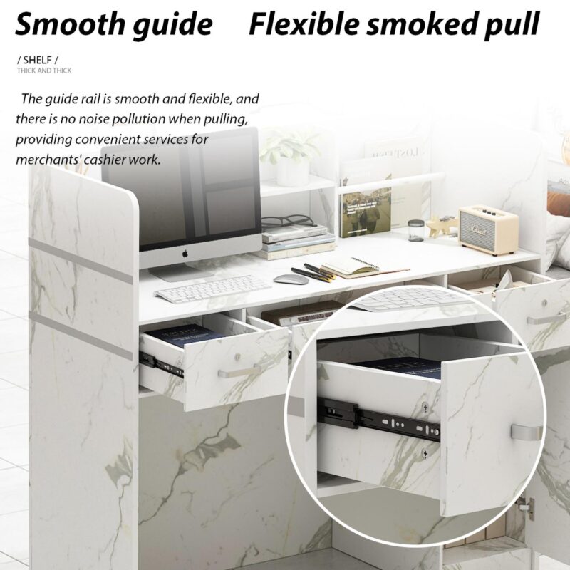 FUFU&GAGA 47.3-Inches Multiple colors/finishes Modern/Contemporary Reception desk Hutch Included - Image 7