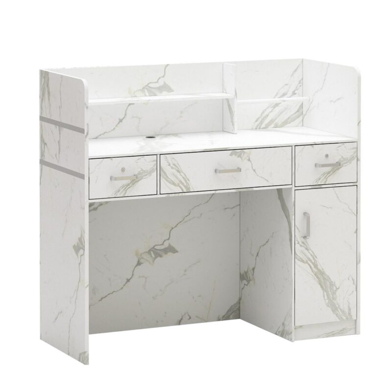 FUFU&GAGA 47.3-Inches Multiple colors/finishes Modern/Contemporary Reception desk Hutch Included - Image 3