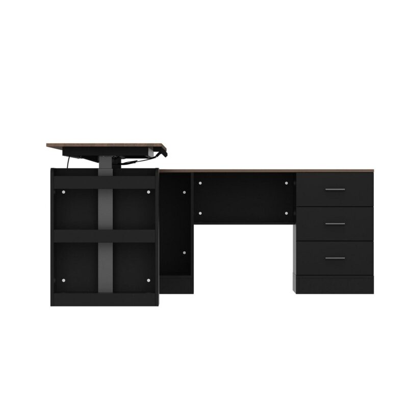 FUFU&GAGA 63-in Brown Modern/Contemporary L-shaped desk Hutch Included - Image 7