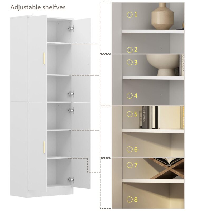 FUFU&GAGA 6 -Shelf White Office Cabinet - Image 11